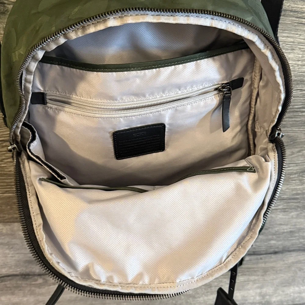 Rare Tumi Voyageur Studded Hagen Backpack in Green/Forest Camo Black Hardware